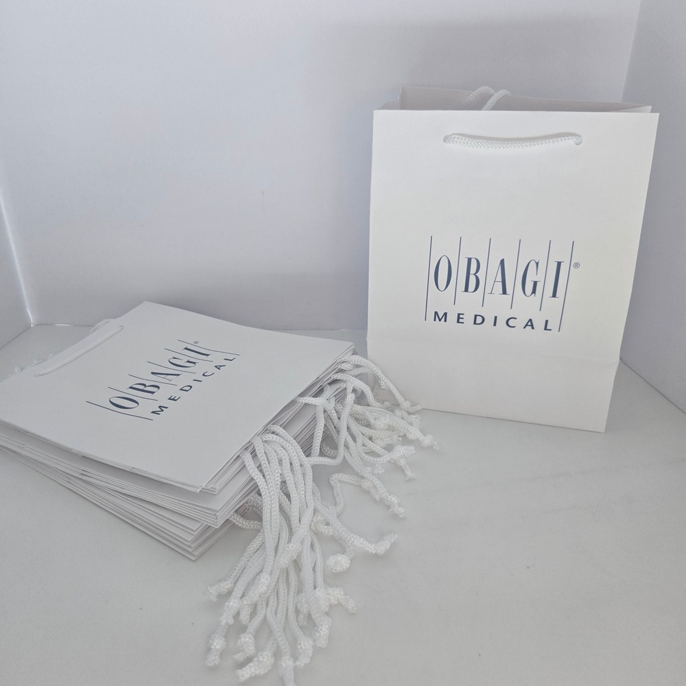 Obagi Medical Gift Bags White Paper Shopping Bag Spa Boutique 13 Pack Rope